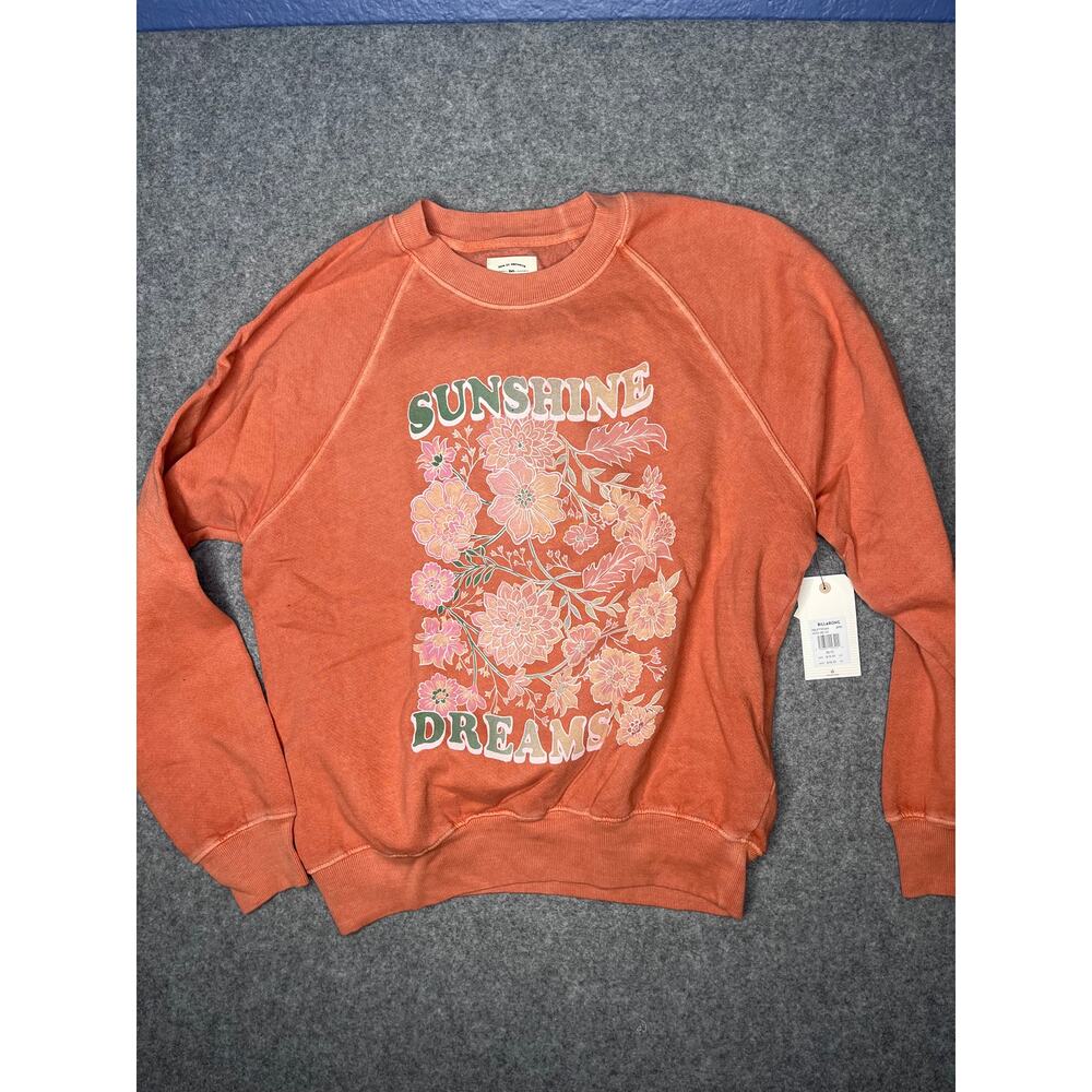 Billabong Here We Go Crewneck Graphic Sweatshirt Fleece Lined Pullover Med. NWT - Picture 2 of 3